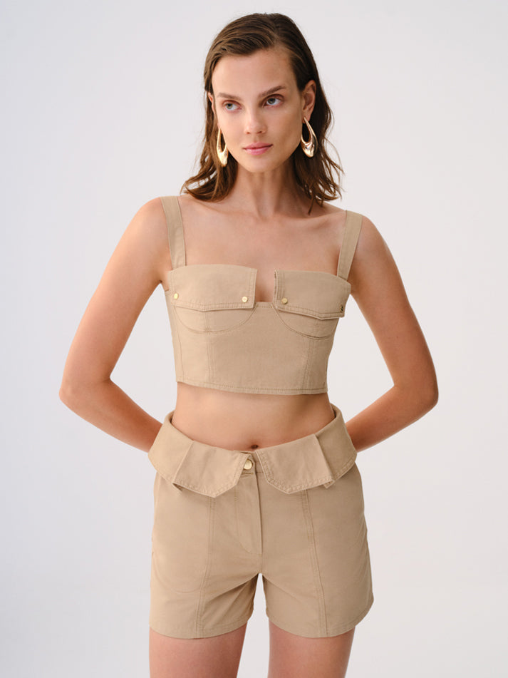 Glitz Bustier - Camel